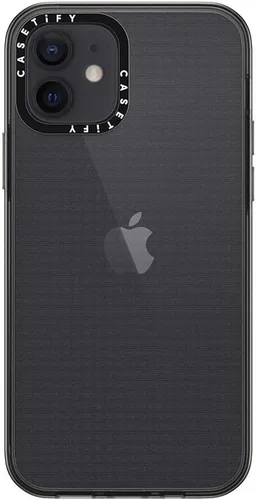 Vista 3 de CASETiFY Funda compacta para iPhone 12 [2 veces probada contra caídas de grado militar / protección contra caídas de 4 pies] - Negro transparente
