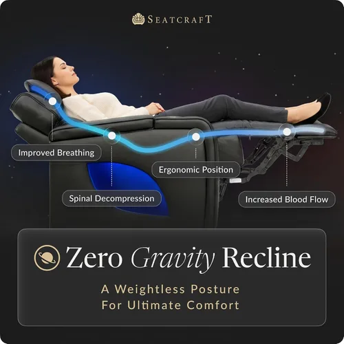 Vista 4 de Seatcraft Armada LT - Asiento de cine en casa, sofá biplaza negro con almacenamiento
