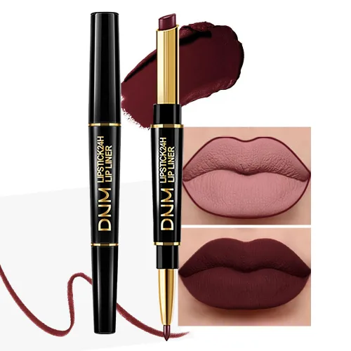 Vista 34 de Kaely Kit de Delineador de Labios Rojo y Lápiz Labial 2 en 1 para Mujeres, Kit de Labios Mate con Delineador de Labios, Tinte de Labios de Larga 01