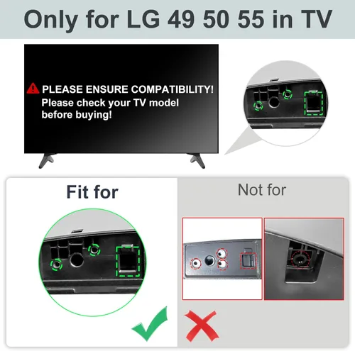 Vista 3 de Soporte para patas de TV LG, patas de soporte de TV para soporte de TV LG de 49, 50, 55 pulgadas, 49UJ6350, 49UK6200, 50UK6090, 50UK6500, 55UK6300