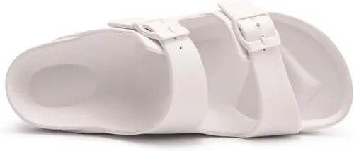 Vista 4 de FUNKYMONKEY - Sandalias bajas cómodas para mujer, hechas de etilvinilacetato, ajustables con hebilla doble
