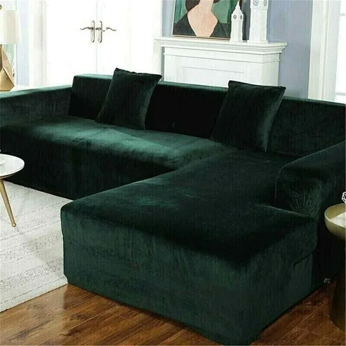Vista 4 de Funda de sofá de felpa para sofá de 3 cojines, funda de terciopelo elástica para silla reclinable, protector de muebles y sofá biplaza