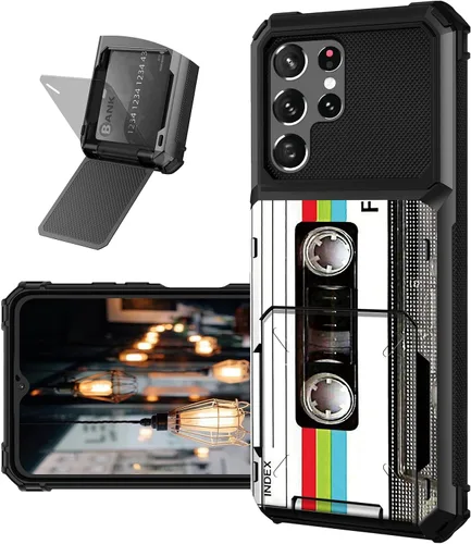 Vista 35 de Funda tipo cartera para Samsung Galaxy S22 Ultra con ranura para tarjetero, funda con tapa híbrida de doble capa, resistente, a prueba de golpes
