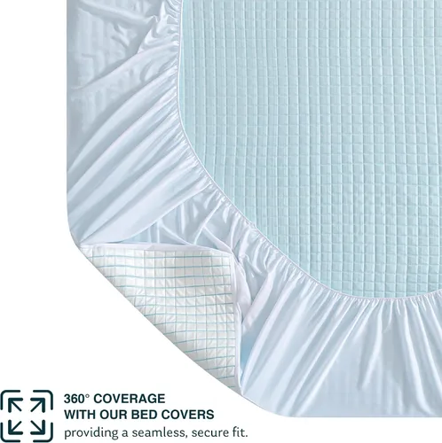 Vista 3 de MLILY Protector de colchón tamaño California King, funda de colchón impermeable de enfriamiento suave, transpirable, lavable a máquina, equipada
