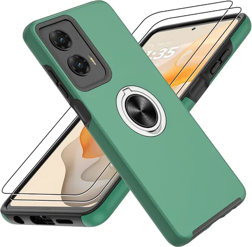 Vista 71 de Gritup - Funda para Galaxy A05S con protector de pantalla HD×2, funda protectora para teléfono a prueba de golpes con soporte magnético de anillo