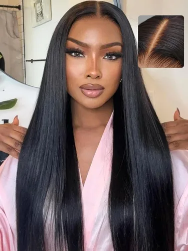 Vista 14 de UNICE Yaki - Pelucas de cabello humano lacio con encaje frontal 13x4, con cordón, Pre-Todo, sin pegamento, peluca de cabello humano frontal