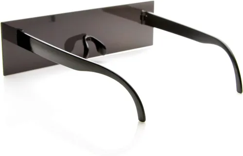Vista 4 de Censura de Internet, gafas de sol novedosas de una pieza, negras con barra