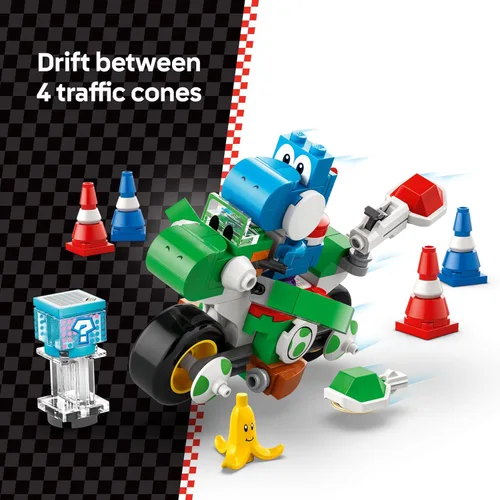 Vista 3 de LEGO Super Mario: Bicicleta de Yoshi del Mario Kart - Juego de Construcción de Juguetes para Niños, Niños y Niñas, Edades 7+ - Juguete del Mario