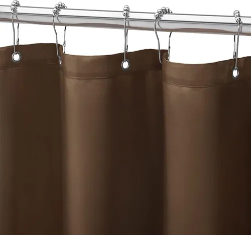 Vista 8 de Gibelle Cortina de ducha pequeña de 36 x 72 pulgadas, forro de cortina de ducha beige, forro de ducha de tela impermeable lavable para baño, lavable