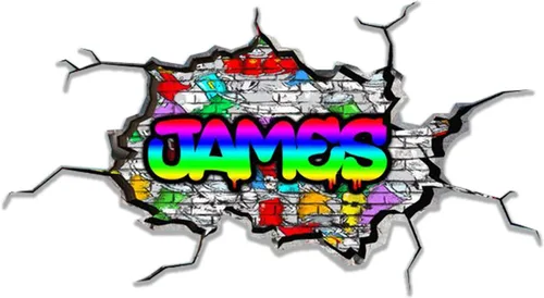 Vista 25 de Calcomanía de pared personalizada con nombre de graffiti 3D, calcomanía decorativa de vinilo artística personalizada, extraíble, despegar y pegar