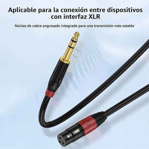 Vista 9 de Cable de interconexión equilibrado TRS a XLR 3M Pro de 1/4 de pulgada, XLR hembra a 1/4 de pulgada (0.250 in), adaptador de convertidor de audio