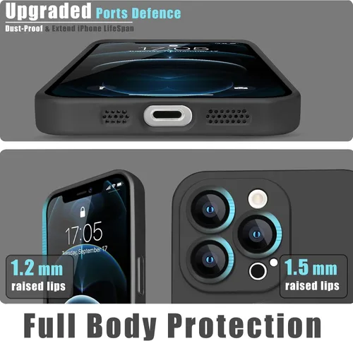 Vista 2 de Funda magnética para iPhone 12 Pro, [protector de lente desmontable] con protección completa de la cámara a prueba de golpes, mate, delgada, suave