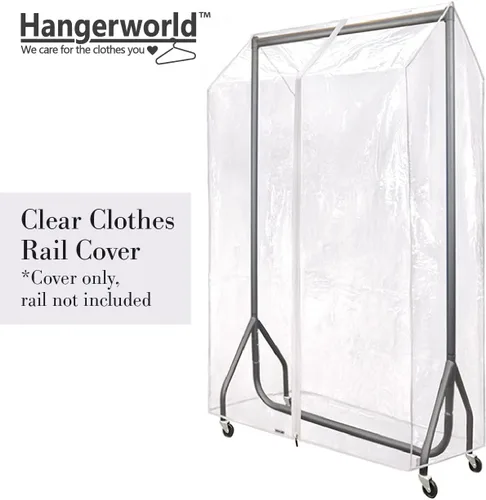Vista 3 de HANGERWORLD - Funda para ropa de 3 pies para armario abierto, transparente a prueba de ducha, solo funda