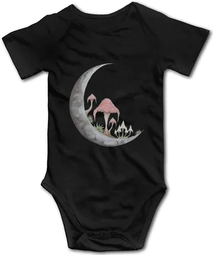 Vista 21 de Mushroom Moon - Body de manga larga para bebé recién nacido de 0 a 24 meses, color blanco Negro-1
