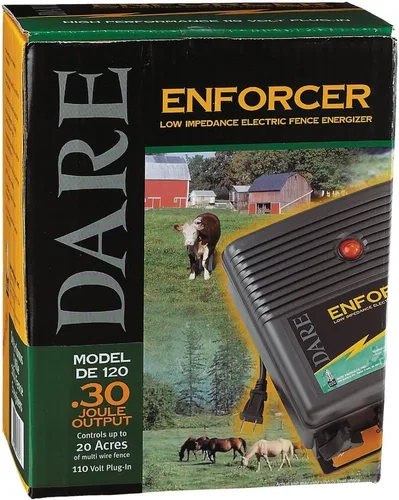Vista 2 de Dare Enforcer Series Energizador eléctrico para vallas, 20 acres, enchufable, 110 voltios