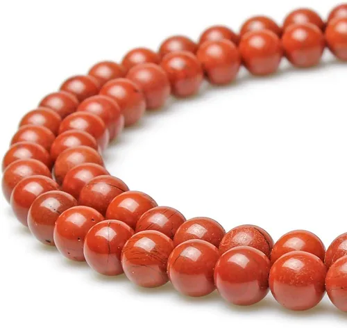 Vista 18 de Cuentas naturales de jade africano rojo redondo para hacer joyería, cuentas sueltas para pulseras y collares (4 mm)