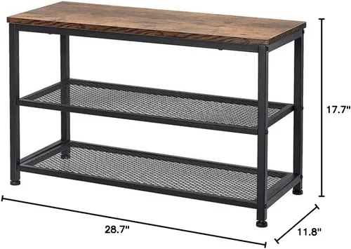 Vista 8 de Banco de zapatos, zapatero de madera de 3 niveles, estantes de colocación con asiento para entrada, sala de estar y pasillo