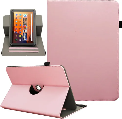 Vista 16 de Funda universal para tablet Android de 10 y 10.1 pulgadas, Dluggs de piel sintética con rotación de 360 grados, soporte multiángulo
