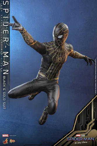 Vista 3 de Hot Toys 16 Spider-Man - Traje negro y dorado - Spider-Man No Way Home
