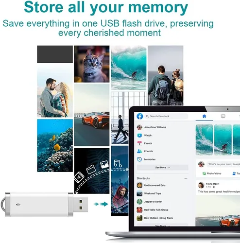 Vista 2 de KEXIN Paquete de 10 unidades flash USB 2.0 Flash Drive Pen Drive Memory Stick blanco