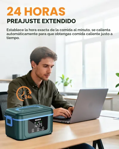 Vista 3 de GEARGO 𝟐𝟎𝟐𝟔 Actualizado Caja de Almuerzo Eléctrica Inalámbrica, 6.3 Tazas & Caja de Almuerzo Calentada Recargable de 20000mAh con Caja de Cristal