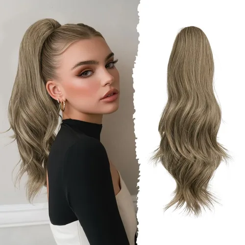 Vista 43 de SOFEIYAN Extensión de Cola de Caballo de 13" Larga y Rizada con Clip en Garra, Extensión de Cabello Sintético de Aspecto Natural para Mujeres