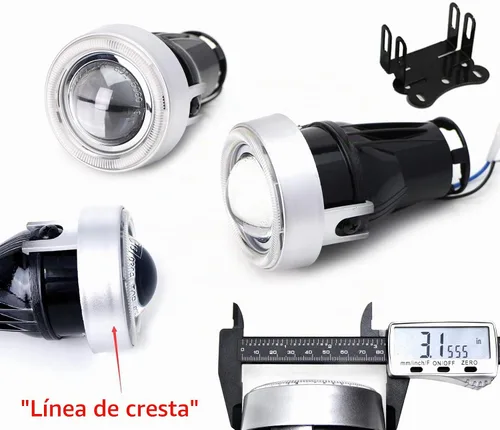 Vista 8 de iJDMTOY - Ajuste universal, 3 pulgadas, lámparas de luz antiniebla con ledes 40-SMD, halógenas, anillos Angel Eyes, para cualquier auto., Blanco
