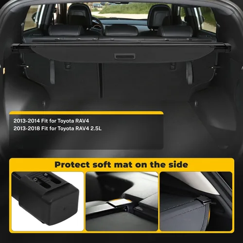 Vista 2 de OCPTY Cubierta de carga trasera para maletero 2013-2018 compatible con Toyota RAV4 2.5L Tonneau cubierta de seguridad