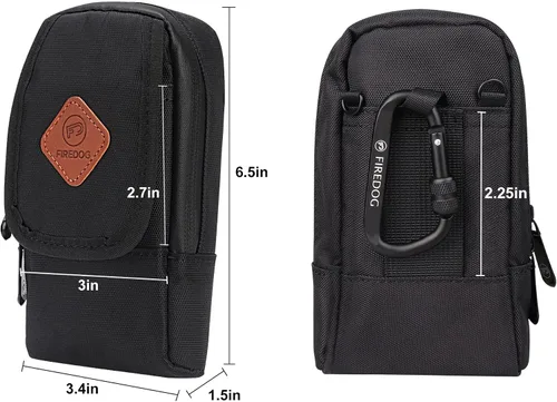 Vista 6 de FIREDOG Bolsa a prueba de olores, bolsa a prueba de olores para perro probada Mini bolsas de cruce para almacenamiento de viaje (negro)