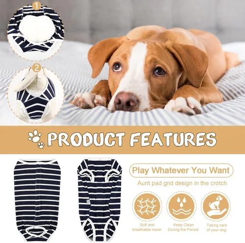 Vista 4 de Etdane Pañales para perros, bragas sanitarias, camisas de período fisiológico, trajes de recuperación quirúrgica para perros machos y hembras