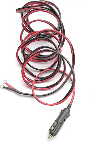 Vista 2 de Enchufe de cigarrillos macho a macho, 12 V, 15 A, cable de carga con luces LED y protección de fusible en ambos enchufes
