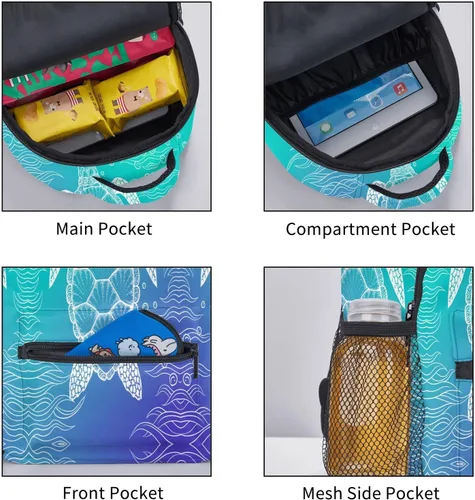 Vista 6 de YSBKN Mini mochila escolar de 12 pulgadas para niños y niñas, Multicolor6, Mochilas Daypack