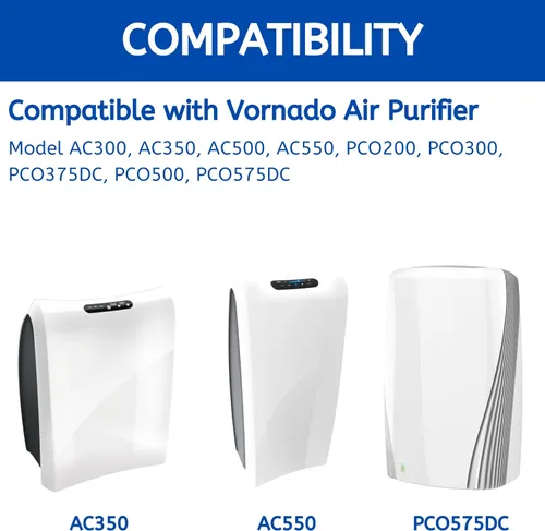 Vista 6 de Nispira Filtro de carbón de repuesto para purificador de aire, compatible con los modelos de purificador de aire Vornado AC300, AC350, AC500, AC550