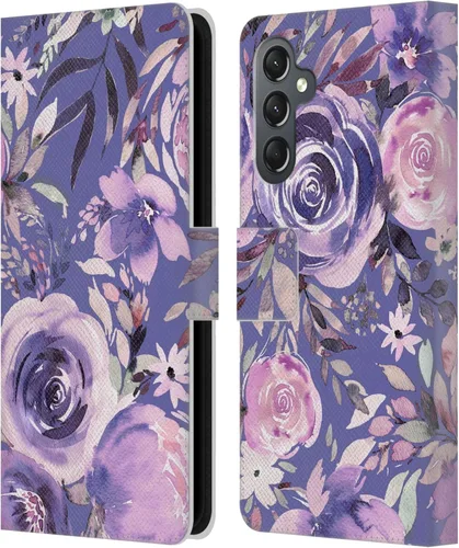 Vista 259 de Head Case Designs Officially Licensed Ninola Abstract Poppies Lilac Floral Leather Wallet Case Compatible with Samsung Galaxy A07 4G