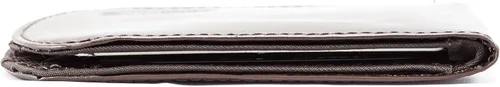 Vista 7 de Big Skinny Cartera delgada de cuero curvada para hombre, con capacidad para hasta 20 tarjetas
