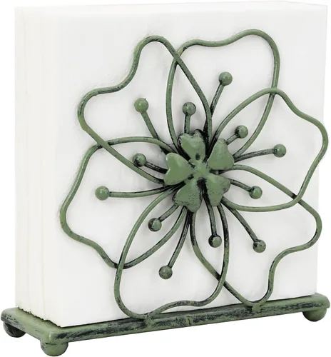 Vista 6 de OwlGift Servilletero de estilo floral, dispensador de pañuelos independiente, almacenamiento de servilletas para mesa de comedor, para el hogar