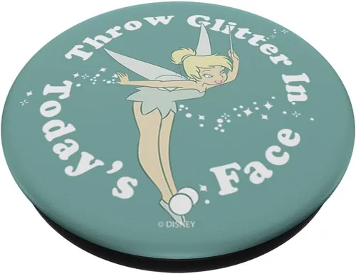 Vista 2 de Disney Peter Pan Tinkerbell - Tira con purpurina en la cara de hoy PopSockets estándar PopGrip