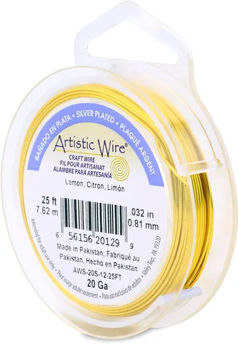 Vista 210 de Artistic Wire, Alambre de cobre de color chapado en plata de calibre 18, resistente al deslustre, amatista, 20 pies