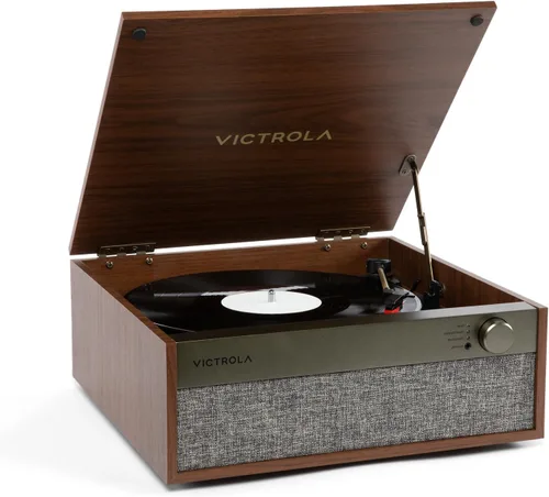 Vista 14 de Victrola Century 6-en-1 Reproductor de discos de vinilo y centro de música – Tocadiscos de 3 velocidades, reproductor de CD y cassette, VINYLSTREAM