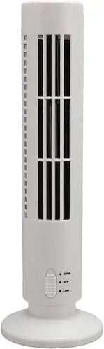 Vista 4 de Tower Fan Portable Fan Table USB Bladeless Quiet Cooling [Brand] Compact Tower Design 2 Speeds for Home Bedroom Desktop Side Table (White)