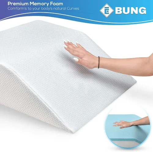 Vista 4 de Ebung Almohada de espuma viscoelástica para piernas, elevación de piernas de gel refrescante con funda extraíble para hinchazón, circulación