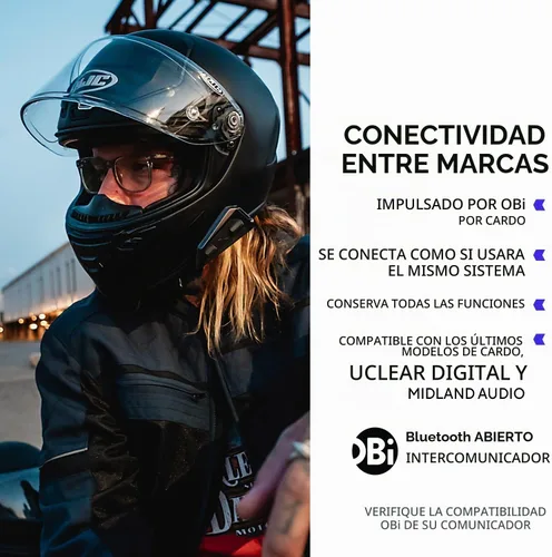 Vista 5 de EXOCOM LINK-1C Sistema de comunicación de intercomunicación para casco de motocicleta - Altavoces HD delgados de 40mm con intercomunicador Bluetooth