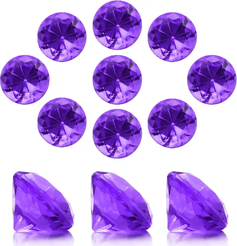 Vista 15 de 100 piezas de diamantes de acrílico transparente de 1 pulgada para decoración de mesa de boda, confeti de gemas para relleno de jarrones, decoración