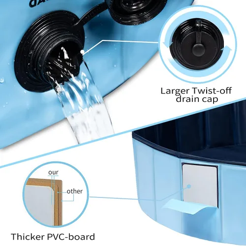 Vista 2 de Piscina plegable para perros y mascotas, piscina plegable para mascotas, bañera para niños, piscina para perros y gatos, interior y exterior, 32