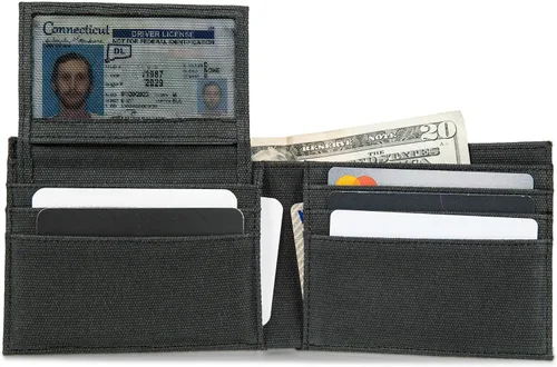 Vista 80 de WOLVERINE Billetera plegable de lona/cuero para hombre