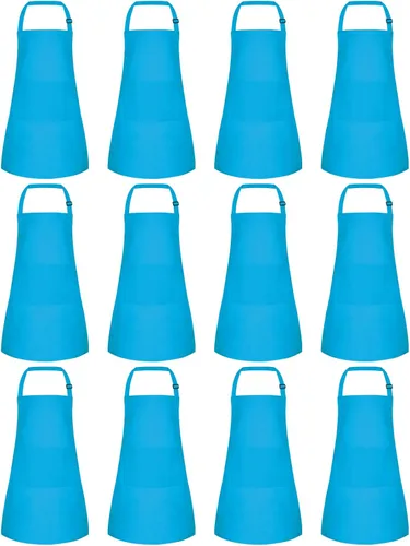 Vista 17 de Morcheiong Paquete de 8/12/24 delantales ajustables para niños al por mayor con 2 bolsillos, delantal para niños pequeños, delantales de pintura
