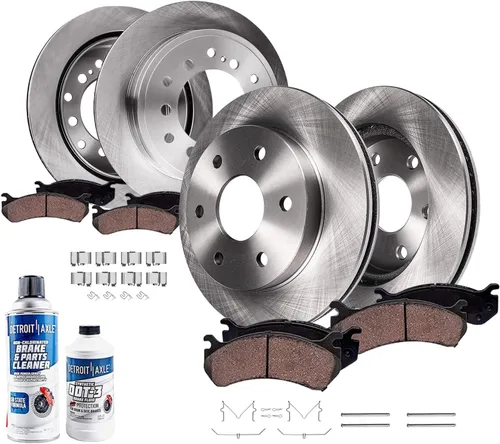Vista 56 de Detroit Axle - Kit de frenos para Land Rover LR3 2005-2009, Rotores de freno deportivos Range Rover 2006-2009 y pastillas de freno de cerámica 2007