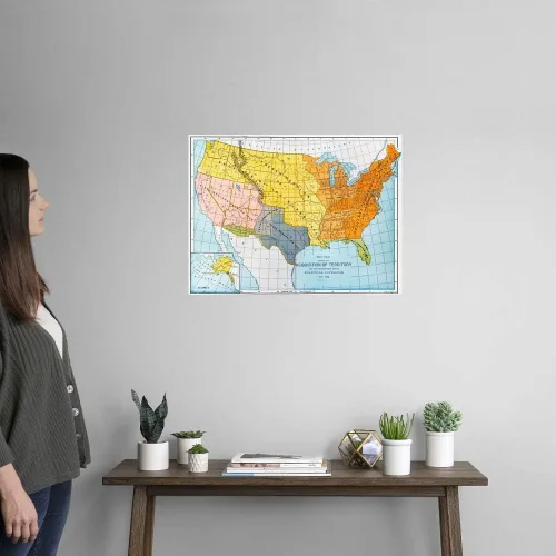 Vista 2 de GREATBIGCANVAS Un mapa que muestra la impresión territorial sin marco de Estados Unidos
