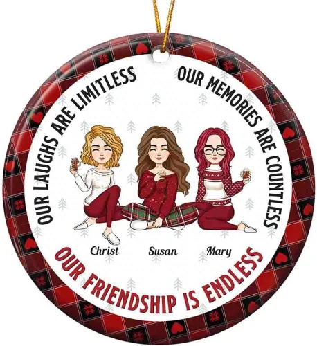 Vista 27 de Adorno personalizado con texto en inglés «Best Friend are Hard to Find Because The Very Best is Already Mine», adorno de Navidad personalizado 2023