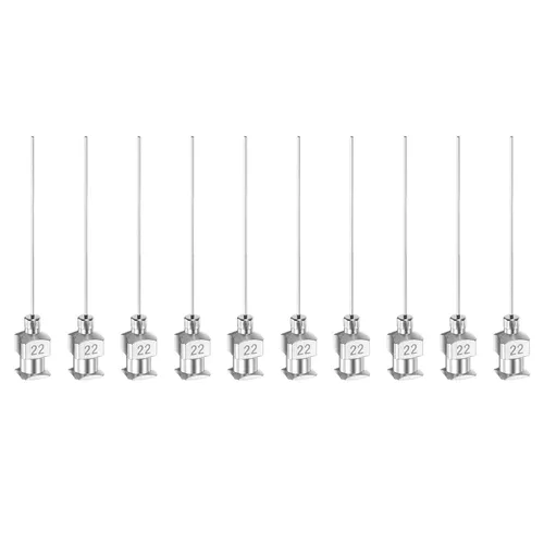 Vista 21 de HARFINGTON 10 agujas dispensadoras de acero inoxidable de calibre 8, 1 1/2 pulgadas, tubo de aguja de pegamento de metal, puntas romas, Luer Lock